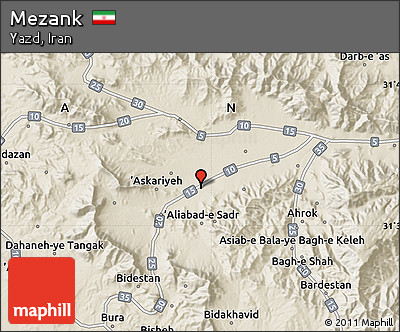 Shaded Relief Map of Mezank