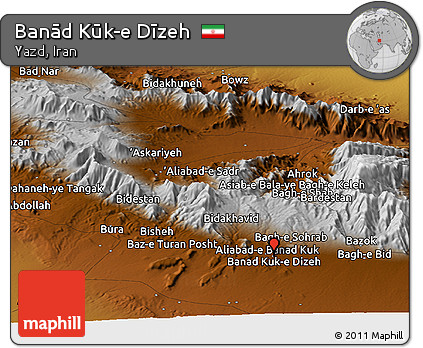 Physical Panoramic Map of Banād Kūk-e Dīzeh