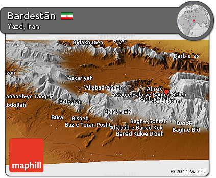 Physical Panoramic Map of Bardestān