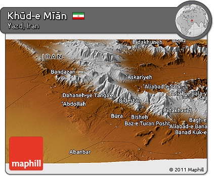 Physical Panoramic Map of Khūd-e Mīān