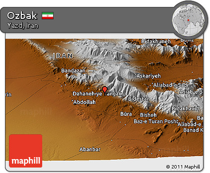 Physical Panoramic Map of Ozbak