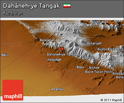 Physical Panoramic Map of Dahāneh-ye Tangak