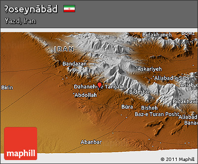 Physical Panoramic Map of Ḩoseynābād