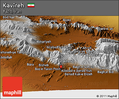 Physical Panoramic Map of Kavīreh