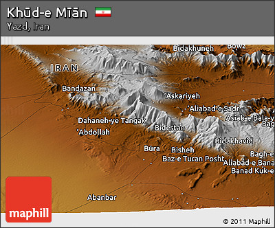Physical Panoramic Map of Khūd-e Mīān