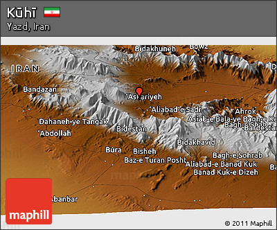 Physical Panoramic Map of Kūhī