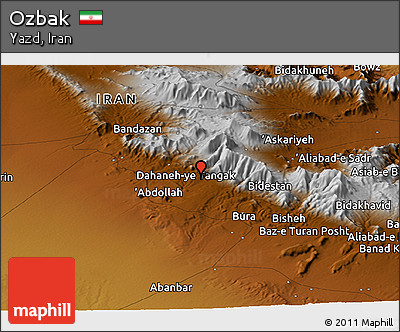 Physical Panoramic Map of Ozbak