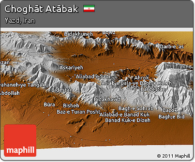 Physical Panoramic Map of Choghāt Atābak