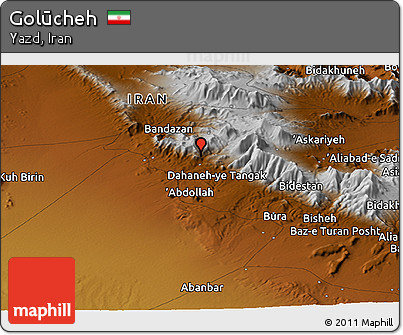 Physical Panoramic Map of Golūcheh