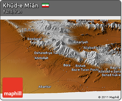 Physical Panoramic Map of Khūd-e Mīān