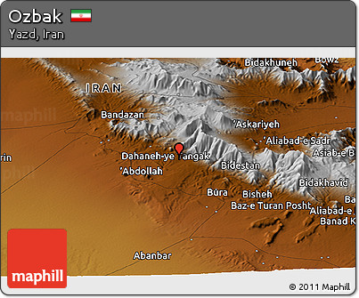 Physical Panoramic Map of Ozbak