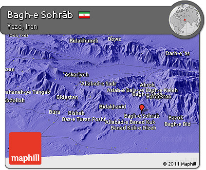 Political Panoramic Map of Bagh-e Sohrāb