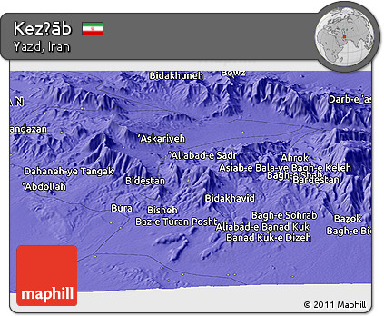 Political Panoramic Map of Kez̄āb
