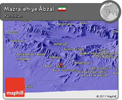 Political Panoramic Map of Mazra`eh-ye Ābzal