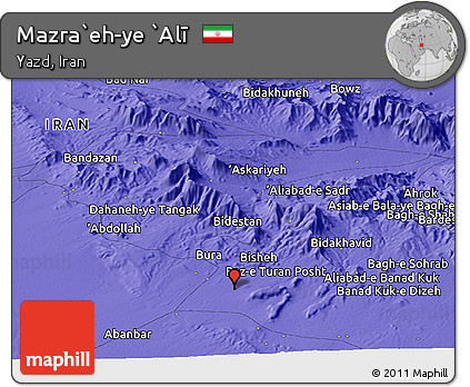 Political Panoramic Map of Mazra`eh-ye `Alī