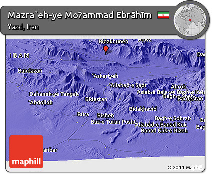 Political Panoramic Map of Mazra`eh-ye Moḩammad Ebrāhīm