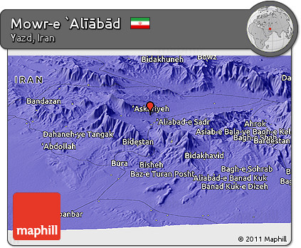 Political Panoramic Map of Mowr-e `Alīābād