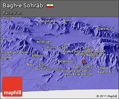 Political Panoramic Map of Bagh-e Sohrāb