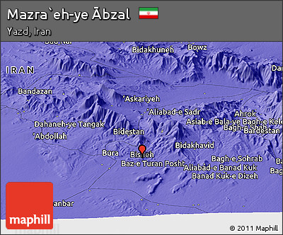 Political Panoramic Map of Mazra`eh-ye Ābzal