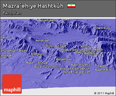 Political Panoramic Map of Mazra`eh-ye Hashtkūh