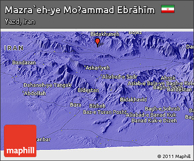 Political Panoramic Map of Mazra`eh-ye Moḩammad Ebrāhīm