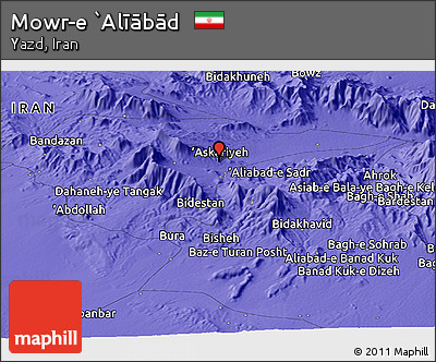 Political Panoramic Map of Mowr-e `Alīābād