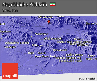 Political Panoramic Map of Naşrābād-e Pīshkūh