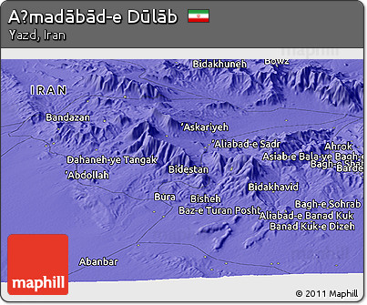Political Panoramic Map of Aḩmadābād-e Dūlāb