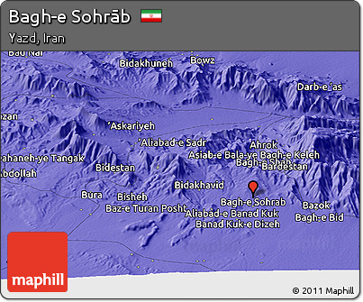 Political Panoramic Map of Bagh-e Sohrāb