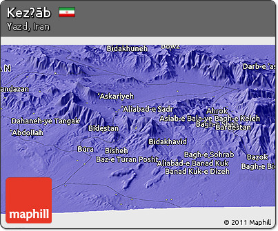 Political Panoramic Map of Kez̄āb