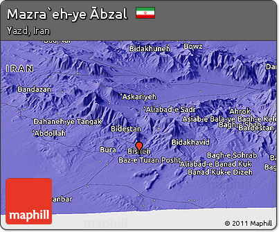 Political Panoramic Map of Mazra`eh-ye Ābzal