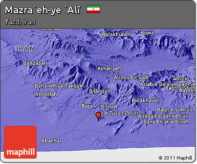 Political Panoramic Map of Mazra`eh-ye `Alī