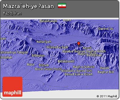 Political Panoramic Map of Mazra`eh-ye Ḩasan