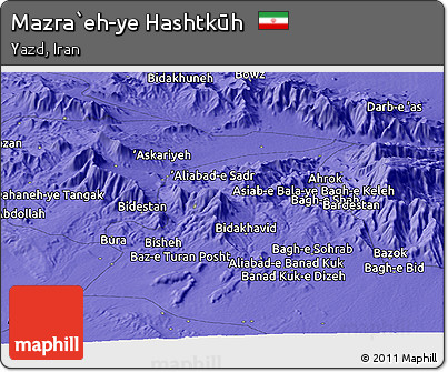 Political Panoramic Map of Mazra`eh-ye Hashtkūh