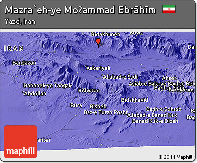 Political Panoramic Map of Mazra`eh-ye Moḩammad Ebrāhīm