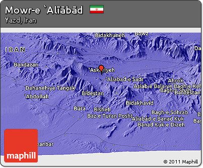 Political Panoramic Map of Mowr-e `Alīābād