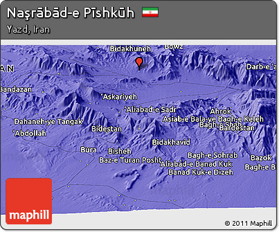 Political Panoramic Map of Naşrābād-e Pīshkūh