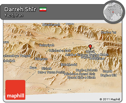 Satellite Panoramic Map of Darreh Shīr