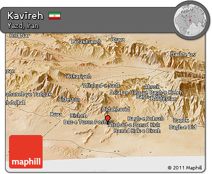 Satellite Panoramic Map of Kavīreh