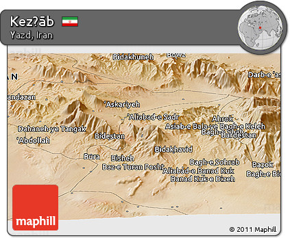 Satellite Panoramic Map of Kez̄āb