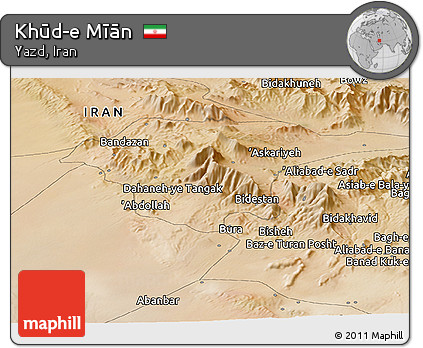 Satellite Panoramic Map of Khūd-e Mīān