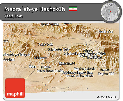 Satellite Panoramic Map of Mazra`eh-ye Hashtkūh