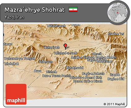 Satellite Panoramic Map of Mazra`eh-ye Shohrat