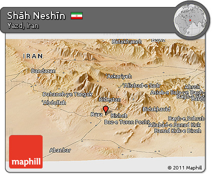 Satellite Panoramic Map of Shāh Neshīn