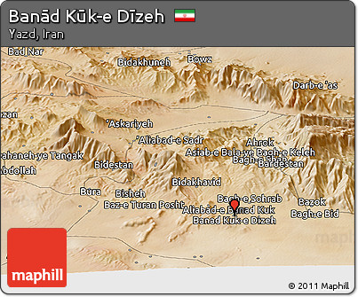 Satellite Panoramic Map of Banād Kūk-e Dīzeh
