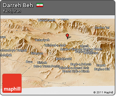 Satellite Panoramic Map of Darreh Beh
