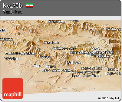Satellite Panoramic Map of Kez̄āb