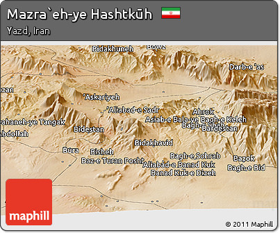 Satellite Panoramic Map of Mazra`eh-ye Hashtkūh