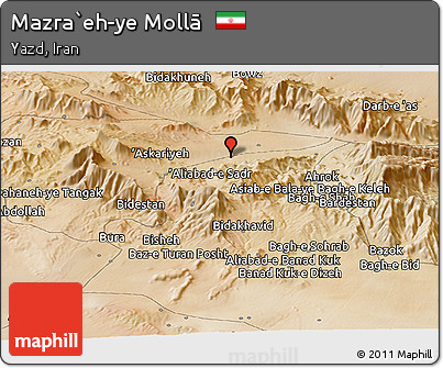 Satellite Panoramic Map of Mazra`eh-ye Mollā
