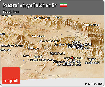 Satellite Panoramic Map of Mazra`eh-yeTalchenār